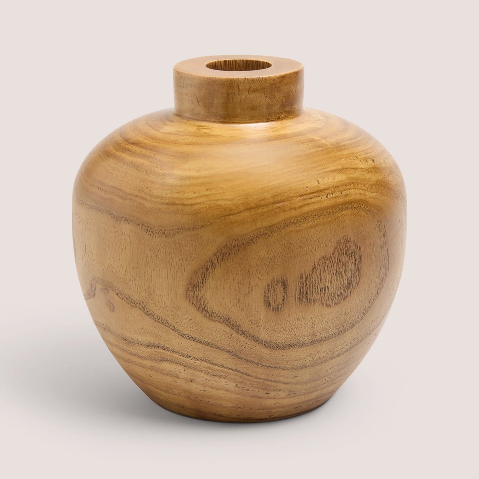 Neutral Wooden Vase