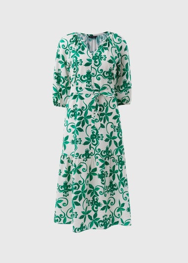 Et Vous Green Floral Belted Midaxi Dress