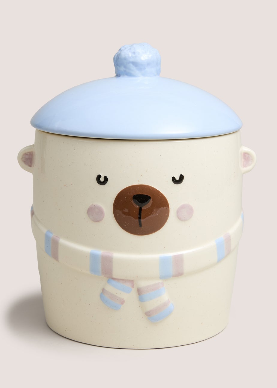 Cream Cosy Bear Cookie Jar