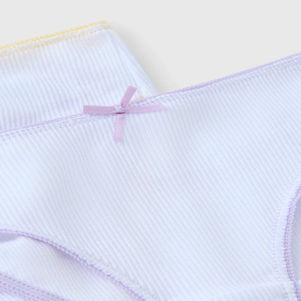 Girls 10 Pack White Ribbed Briefs (1.5-14yrs)