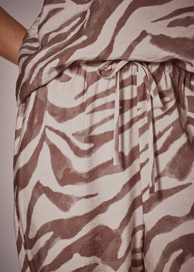 Et Vous Brown Zebra Wide Leg Co-Ord Trousers