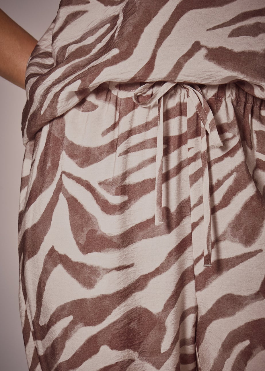 Et Vous Brown Zebra Wide Leg Co-Ord Trousers
