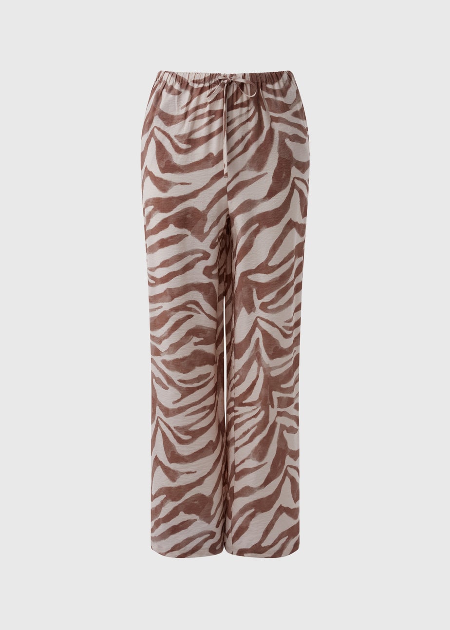 Et Vous Brown Zebra Wide Leg Co-Ord Trousers