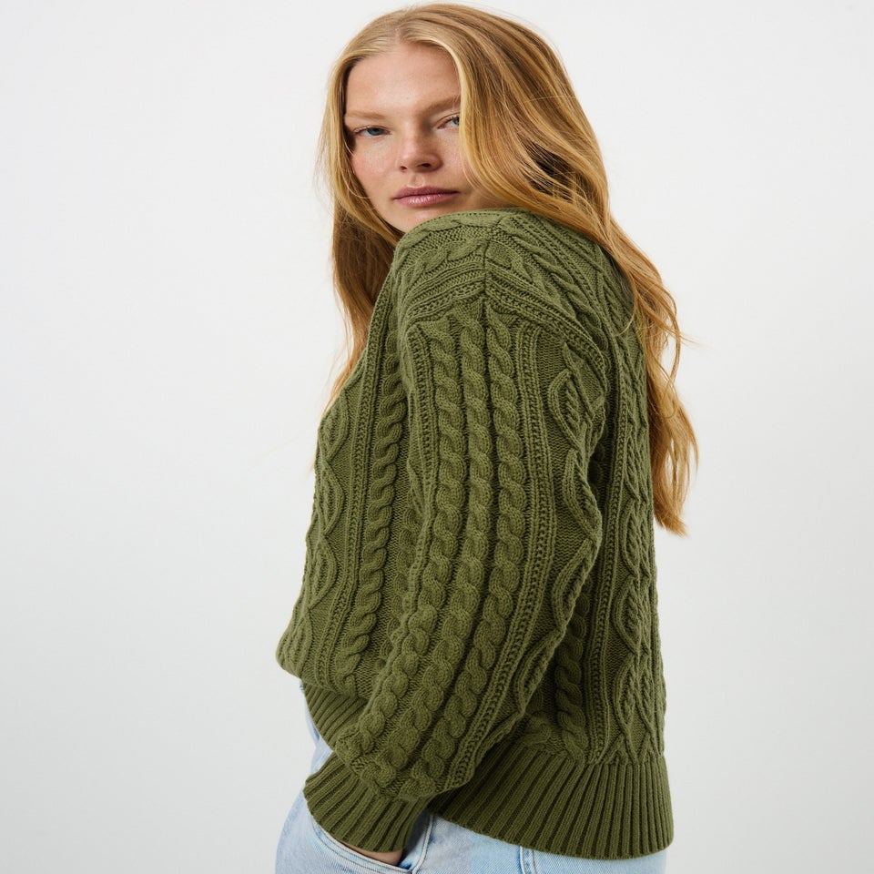 Green Cable Knit Jumper