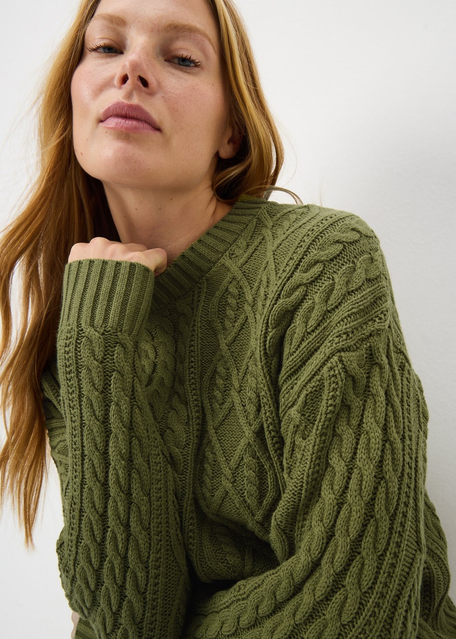 Green Cable Knit Jumper