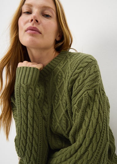 Green Cable Knit Jumper