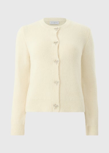 Cream Embellished Cardigan