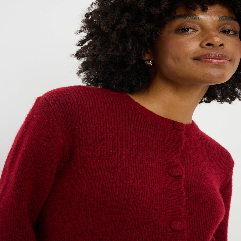 Red Button Cardigan