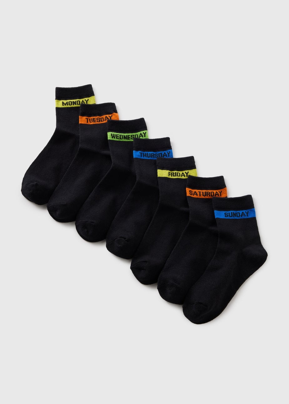 7 Pack Boys Multicolour Days Of The Week Socks (Younger 6-Older 6.5)
