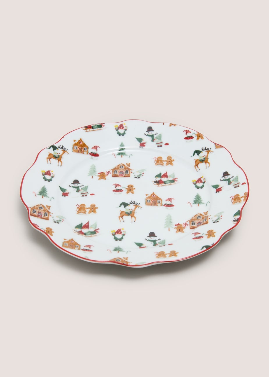 White Christmas Gingerbread Side Plate