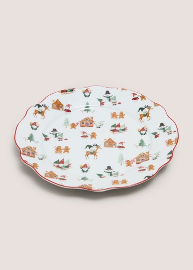 White Christmas Gingerbread Side Plate
