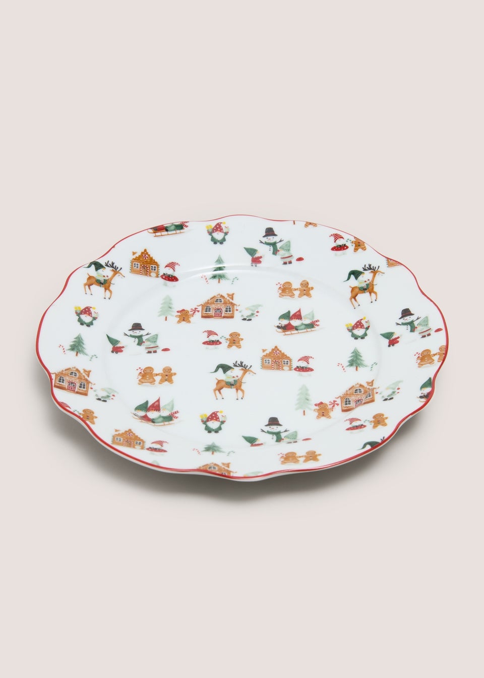 White Christmas Gingerbread Side Plate