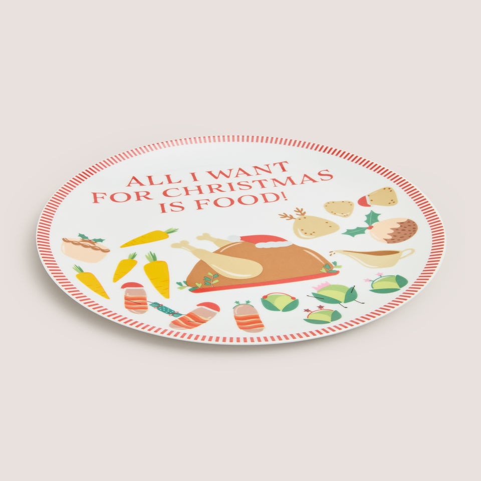 Christmas Food Extra Large Dinner Plate