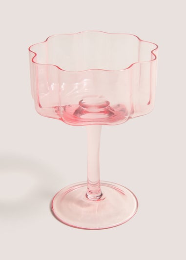 Pink Scalloped Wine Glass