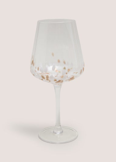 Gold Mono Confetti Wine Glass
