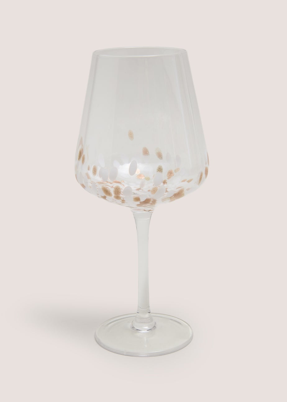 Gold Mono Confetti Wine Glass