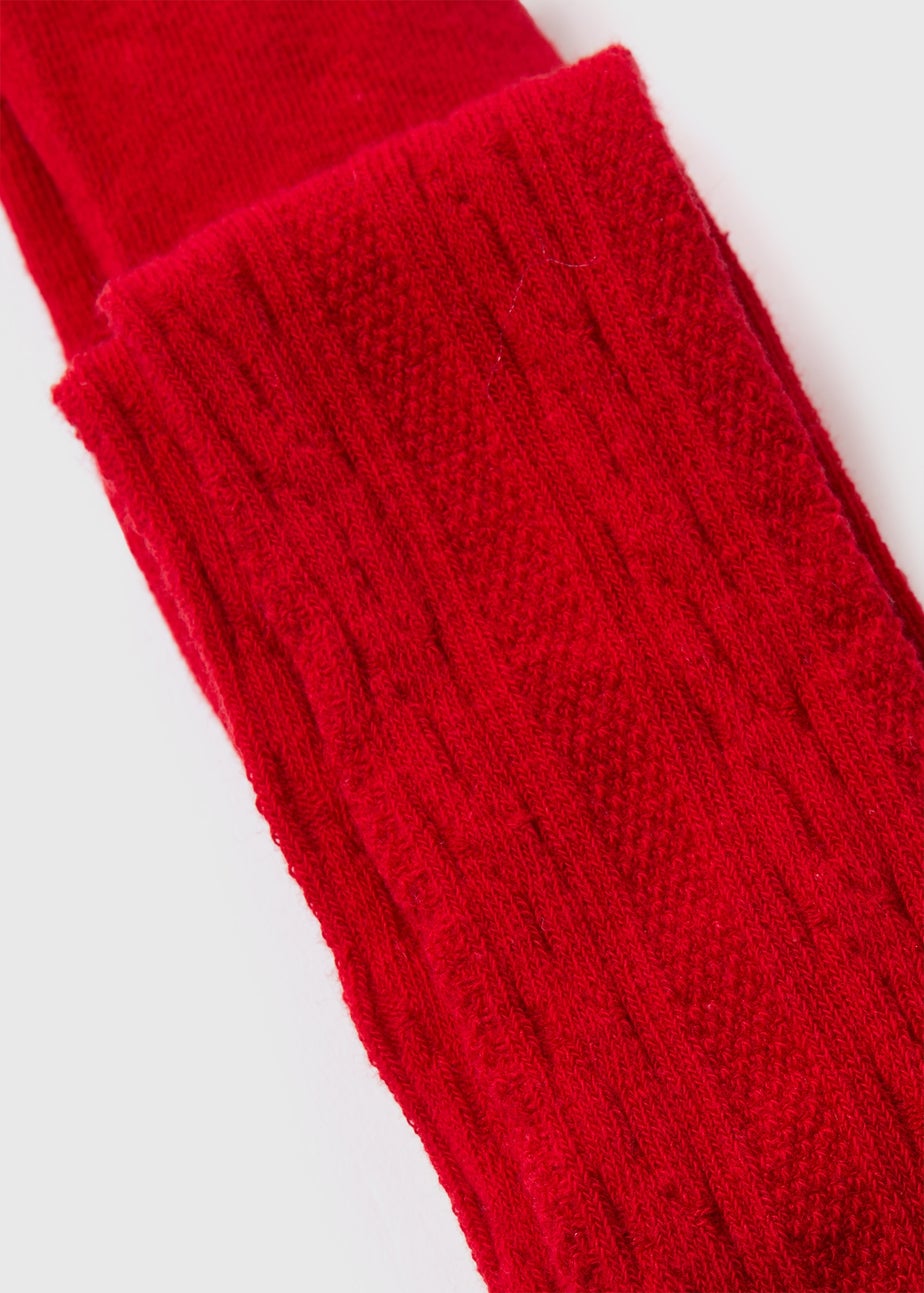 2 Pack Girls Red & Pink Tights (2-9yrs)