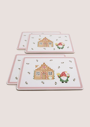 4 Pack Mistletoe Farm Corkback Placemats