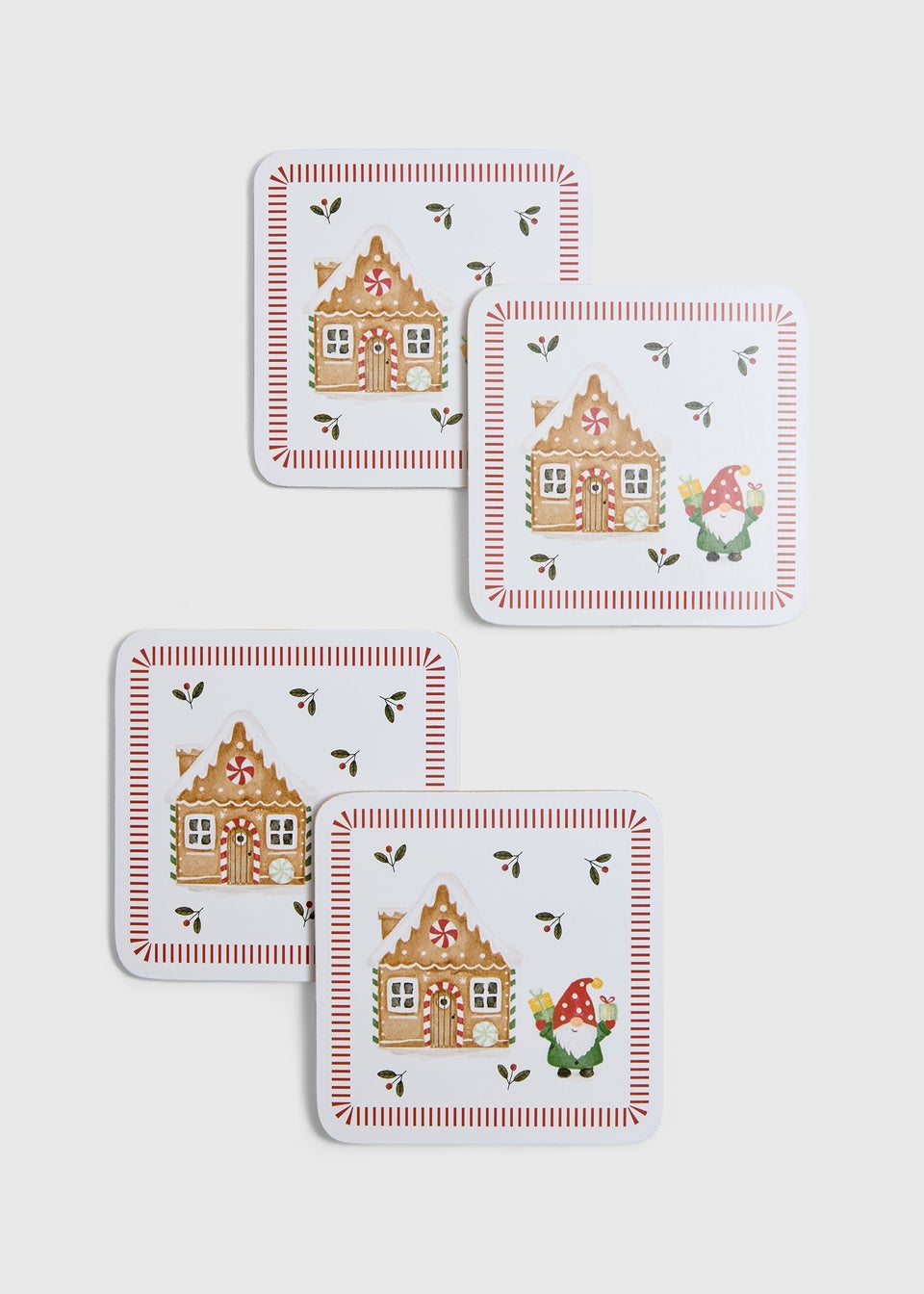 4 Pack Mistletoe Farm Corkback Coasters