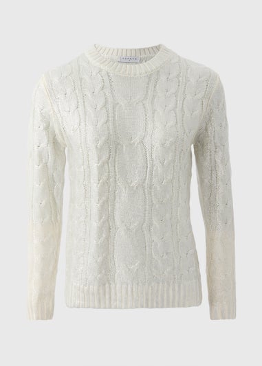Cream Cable Foil Knit Jumper