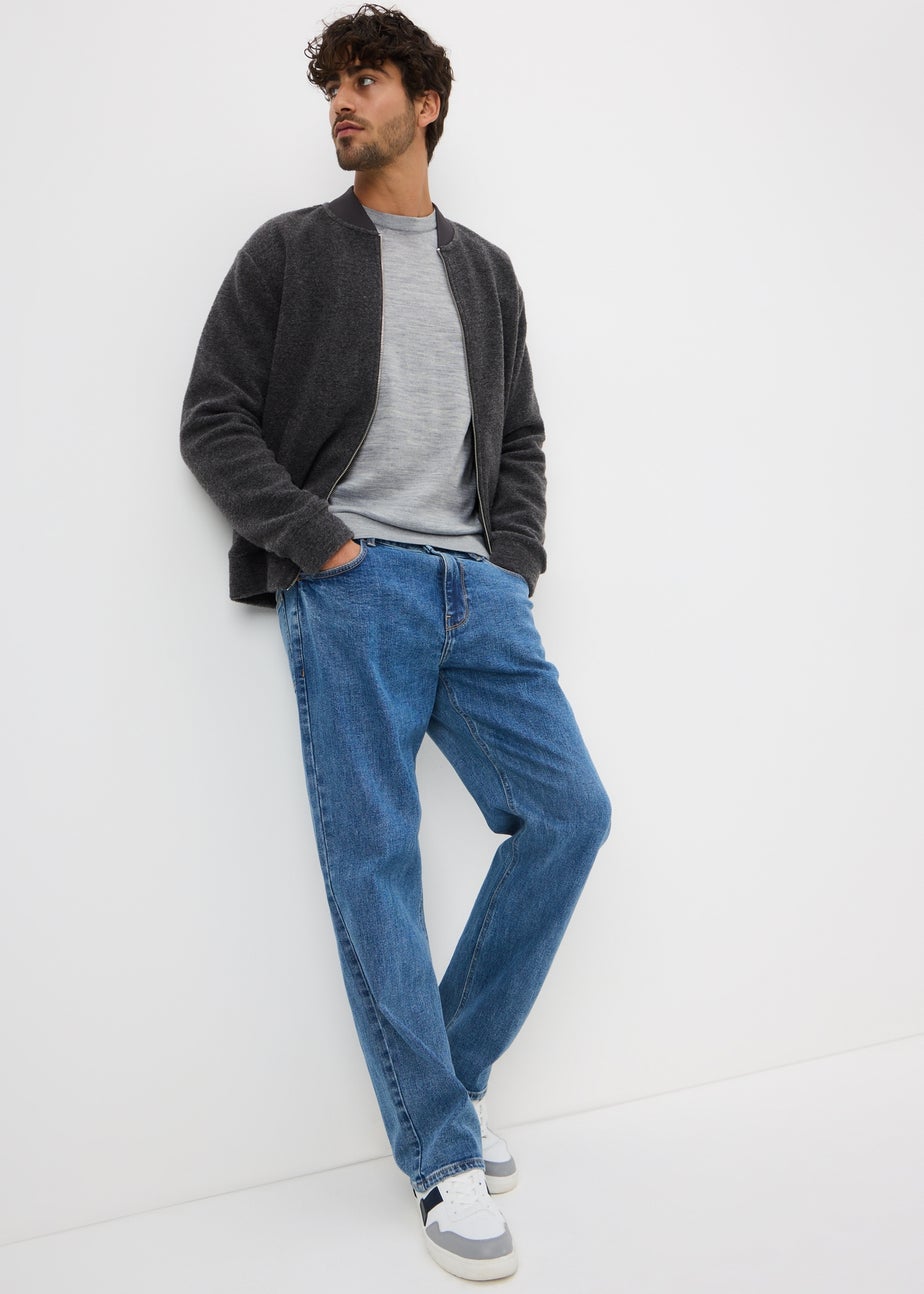 Grey Merino Wool Crew Jumper