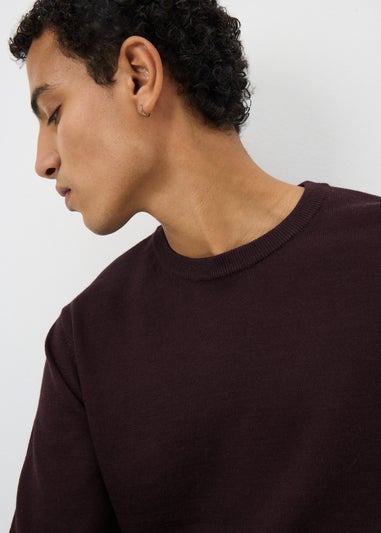 Plum Merino Wool Crew Jumper