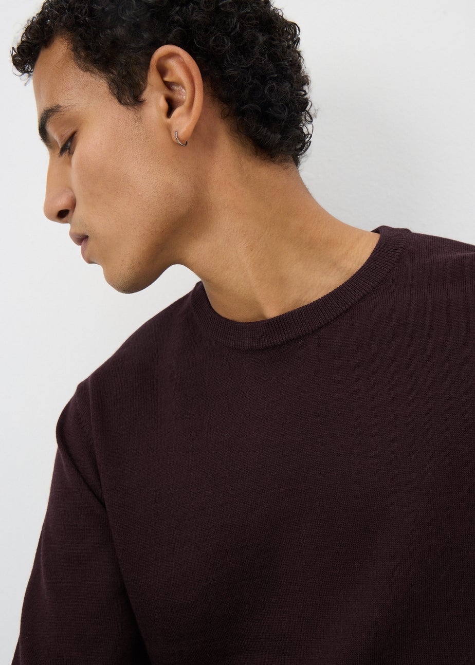 Plum Merino Wool Crew Jumper