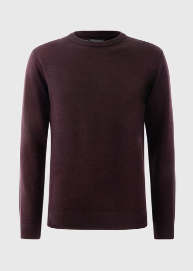 Plum Merino Wool Crew Jumper