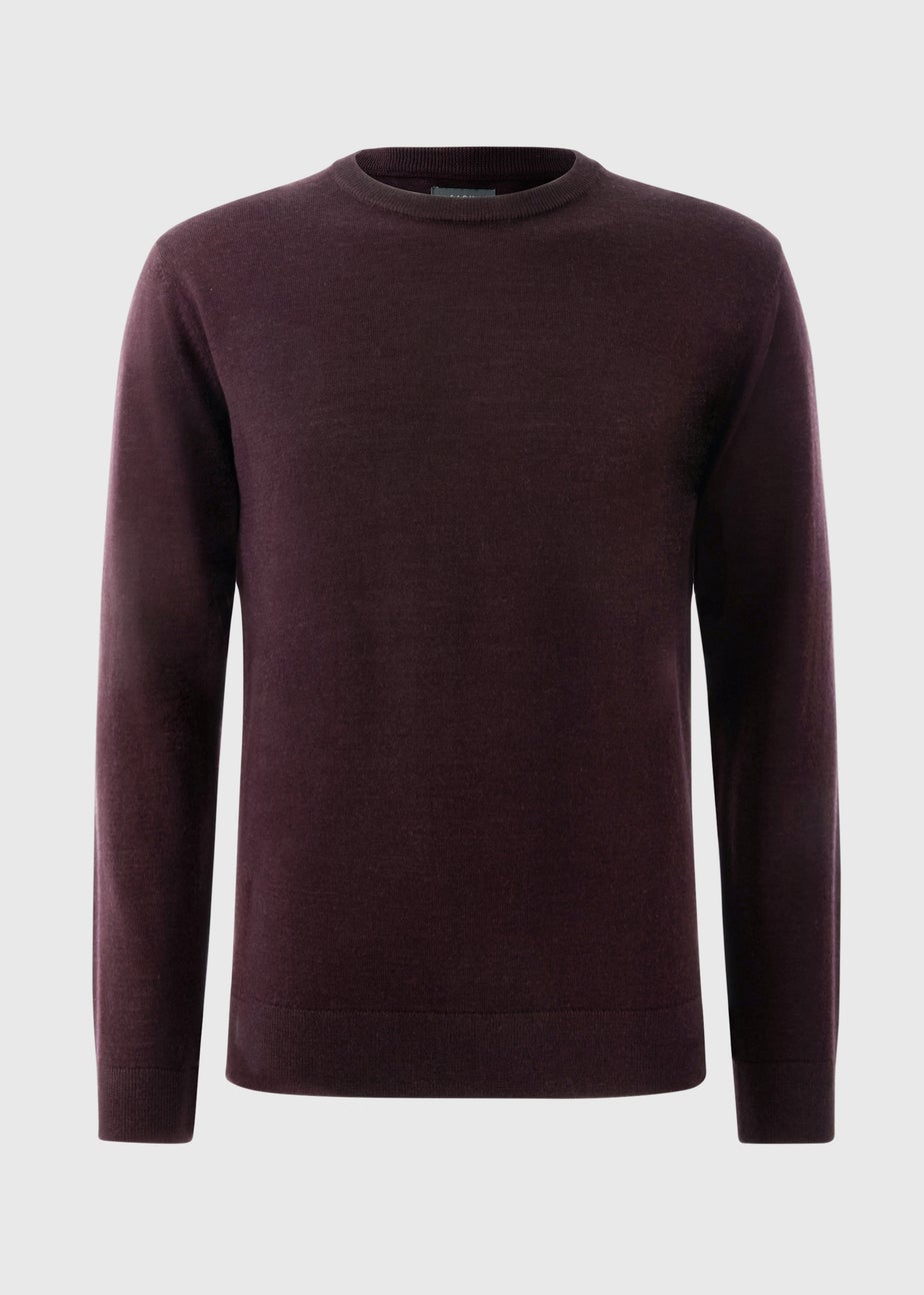 Plum Merino Wool Crew Jumper