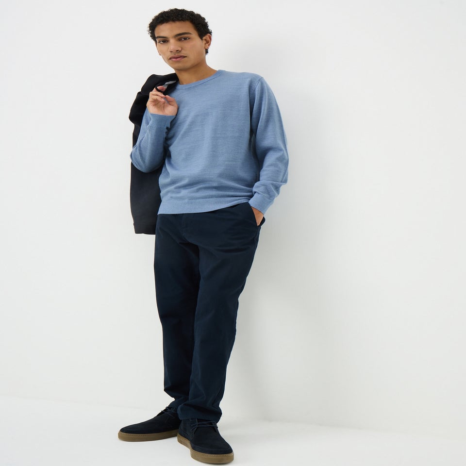 Blue Merino Crew Jumper