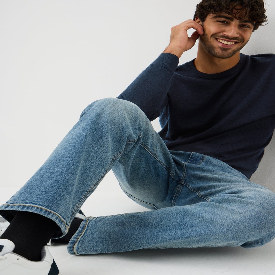 Navy Merino Crew Jumper