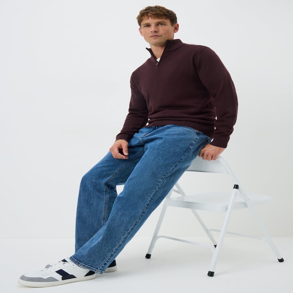 Plum 1/4 Zip Merino Jumer