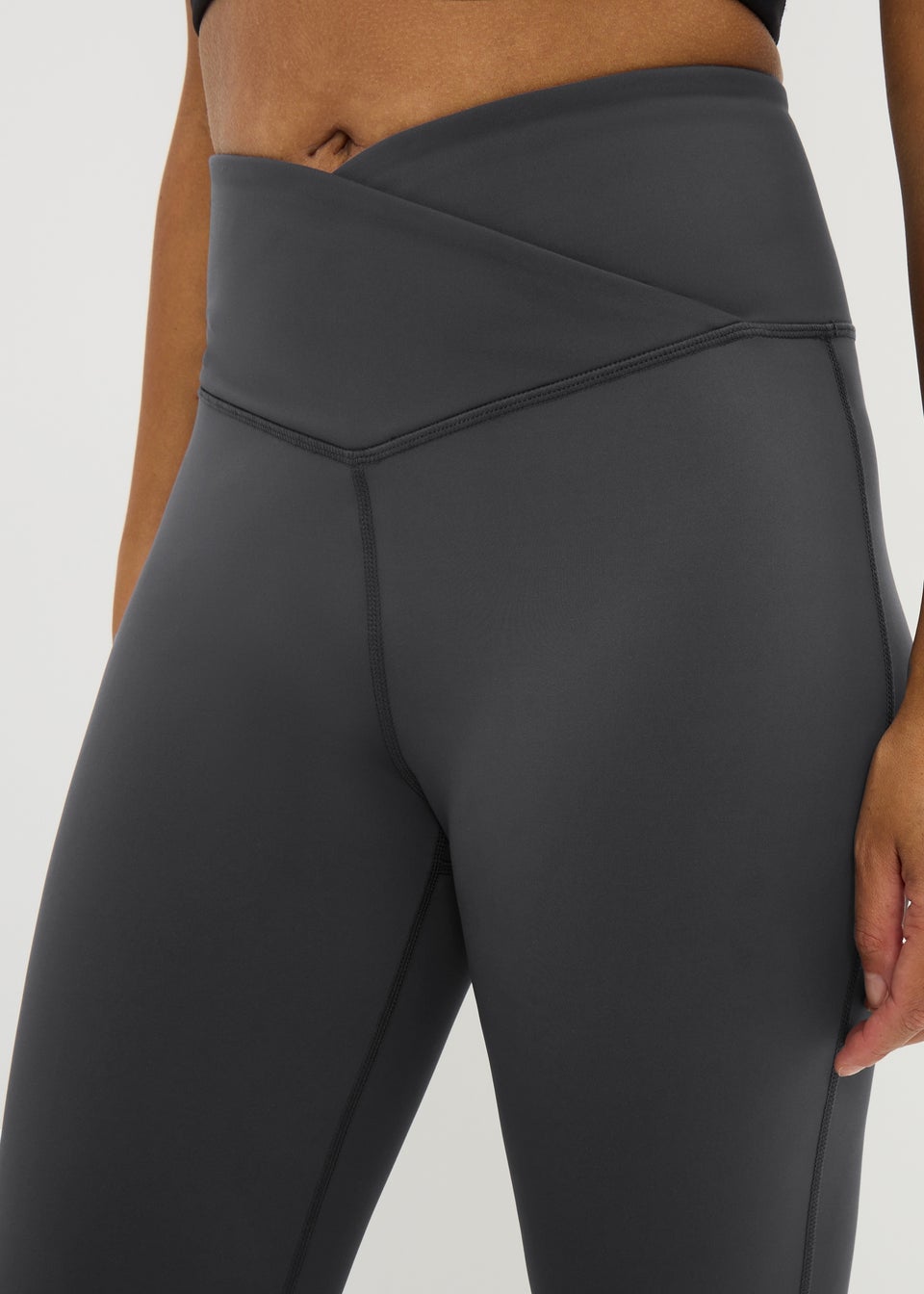 Grey Wrap Waist Leggings