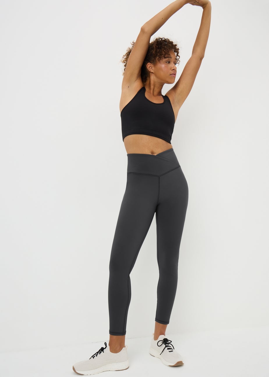 Grey Wrap Waist Leggings