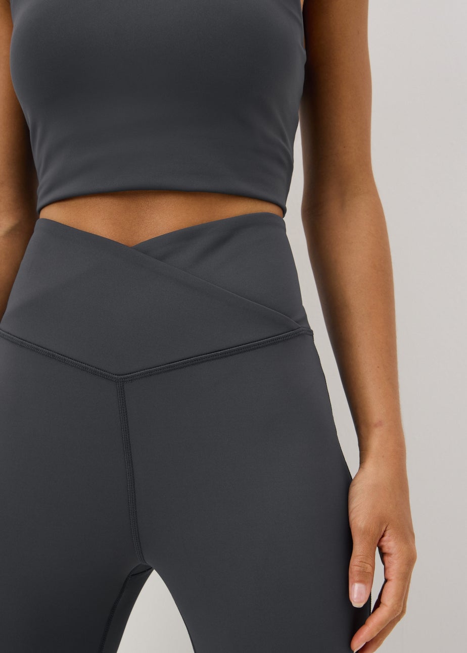 Grey Wrap Waist Leggings