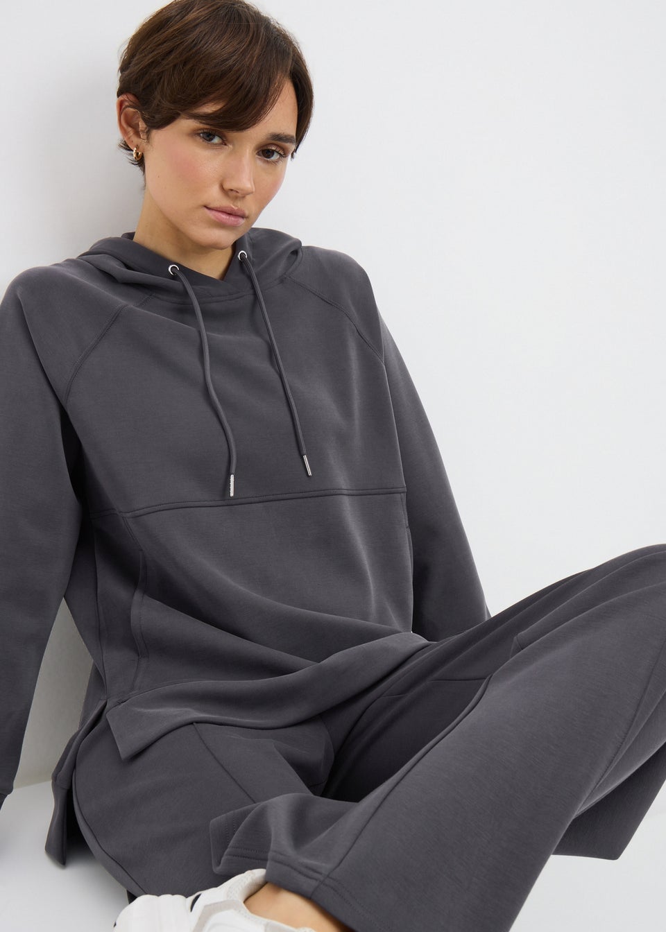 Grey Longline Hoodie