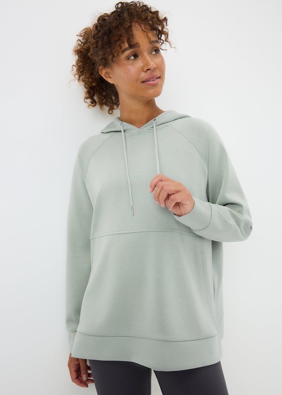 Souluxe Green Sand Wash Long Sleeve Hoodie