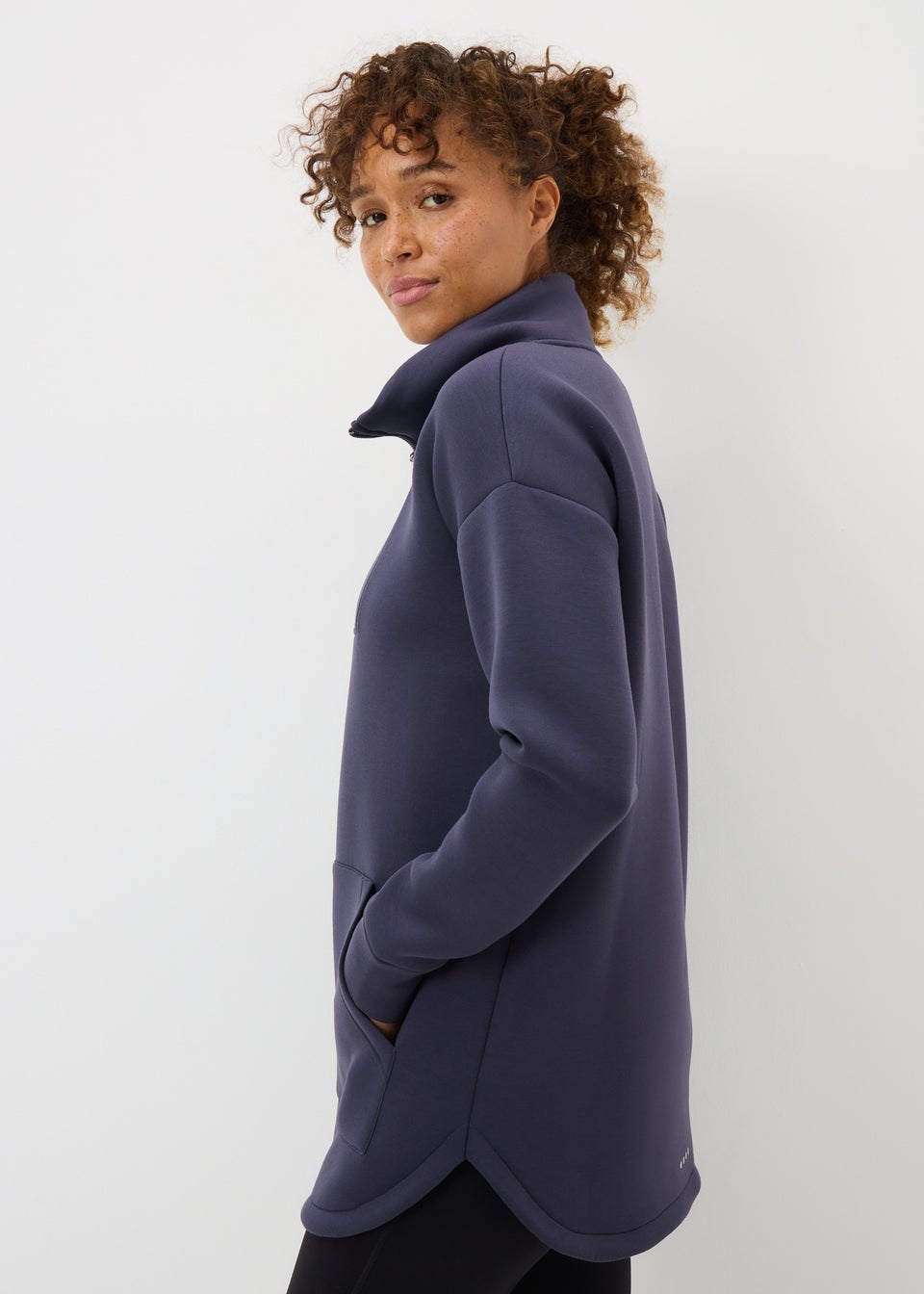 Souluxe Purple Scuba Half Zip Top