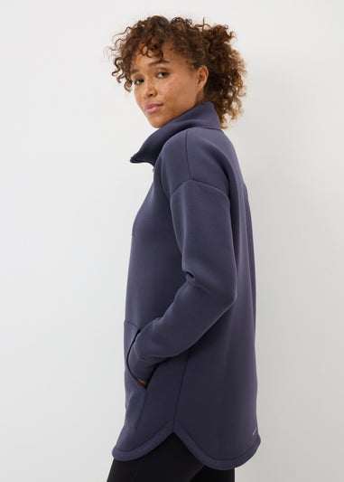 Souluxe Purple Scuba Half Zip Top