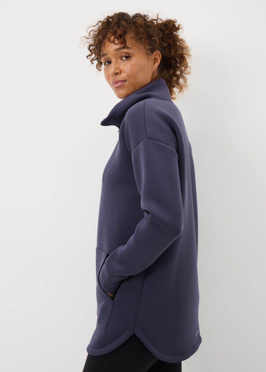 Souluxe Purple Scuba Half Zip Top