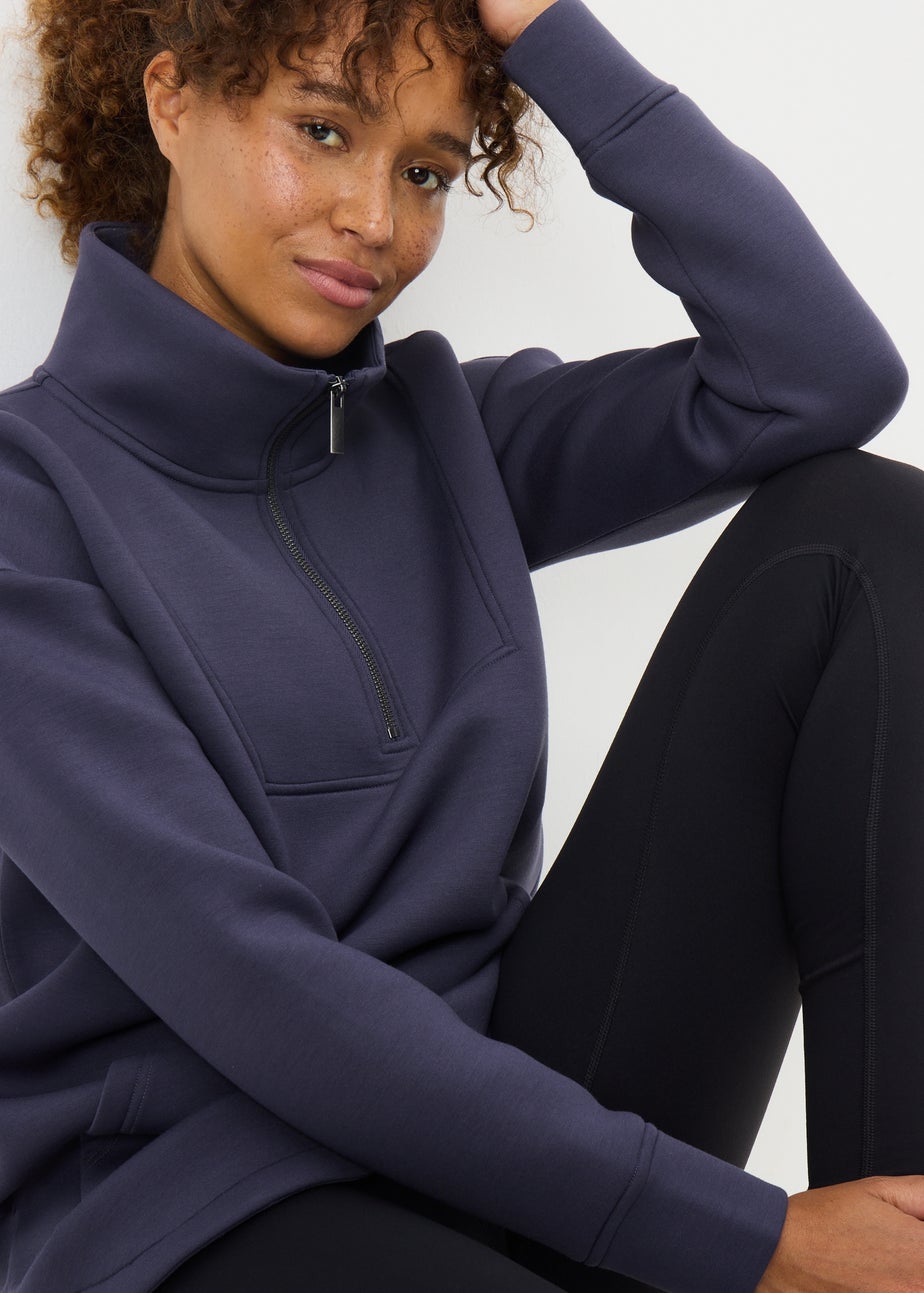 Souluxe Purple Scuba Half Zip Top