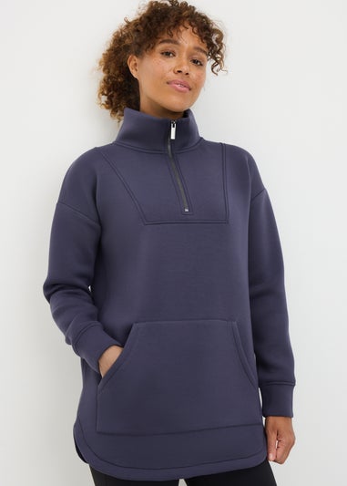 Souluxe Purple Scuba Half Zip Top