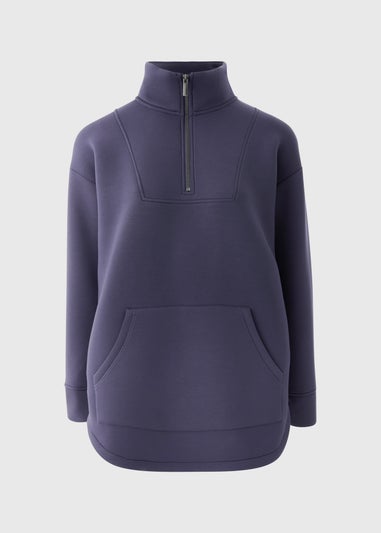 Souluxe Purple Scuba Half Zip Top