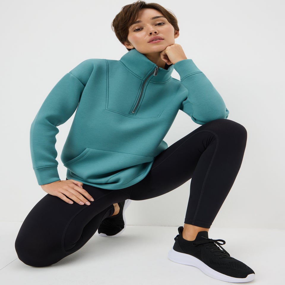 Arctic Blue Half Zip Scuba Sweatshirt