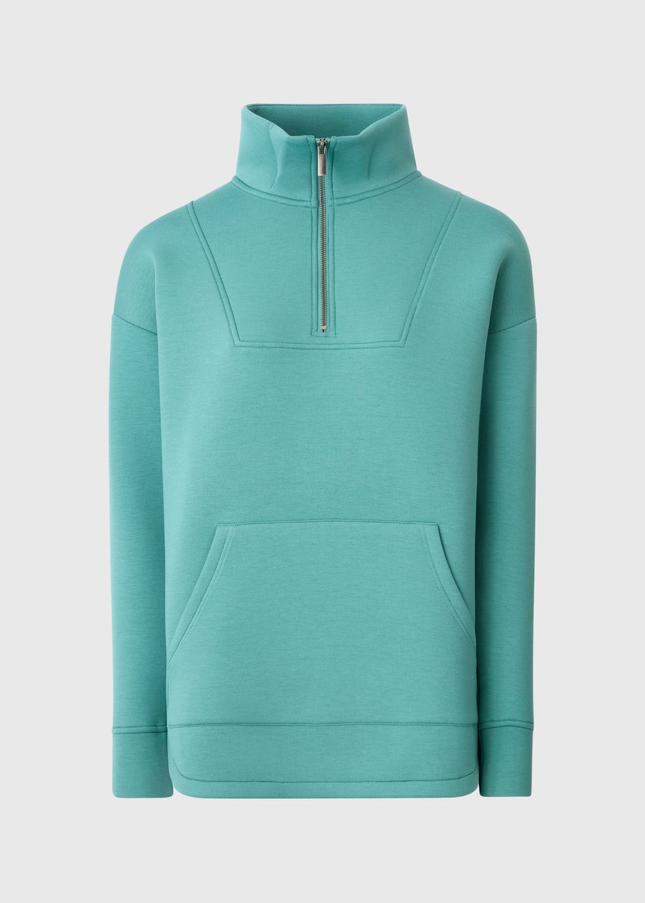 Arctic Blue Half Zip Scuba Sweatshirt