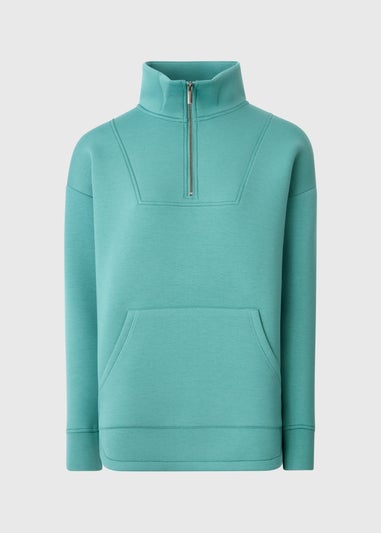 Arctic Blue Half Zip Scuba Sweatshirt