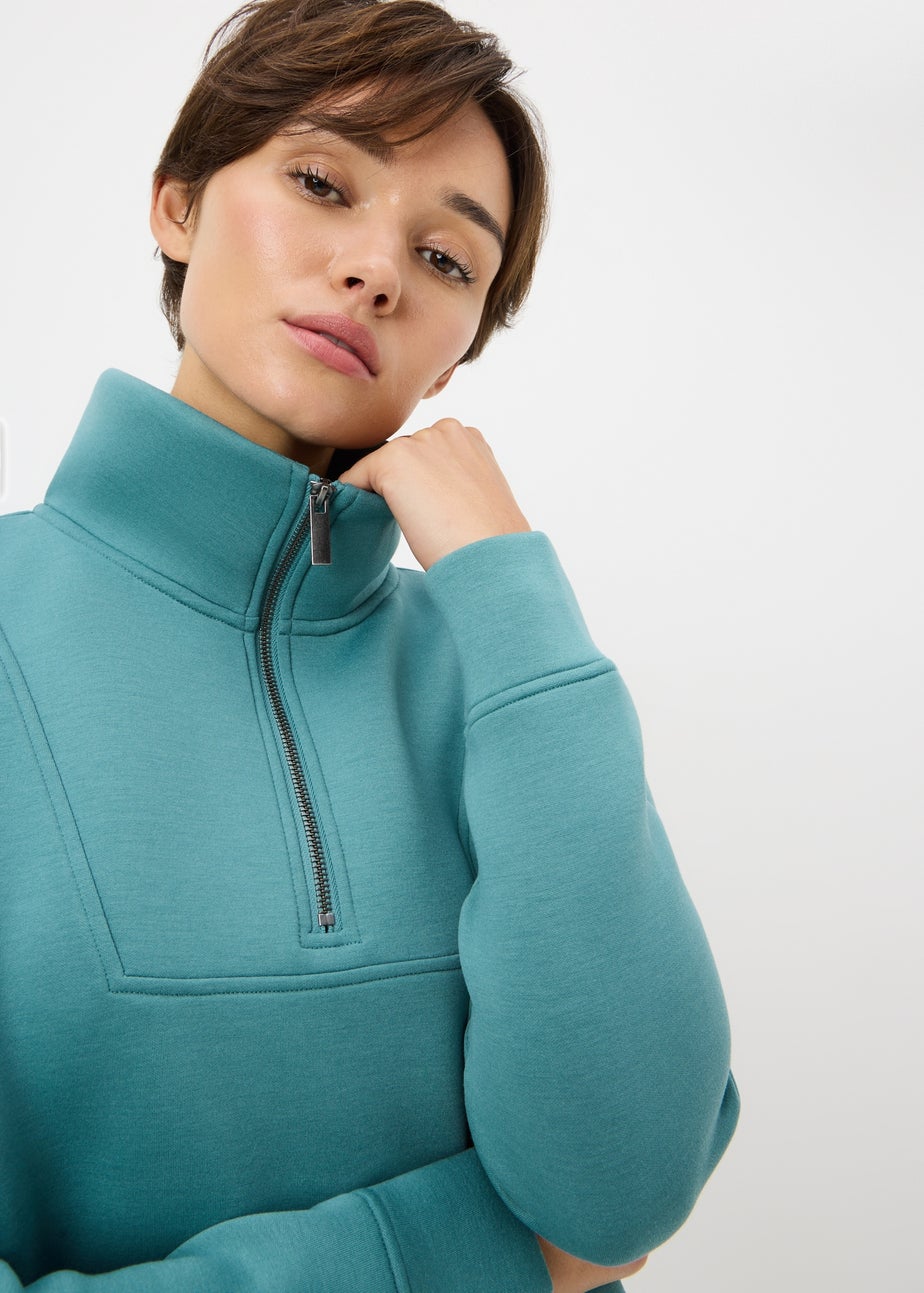 Arctic Blue Half Zip Scuba Sweatshirt