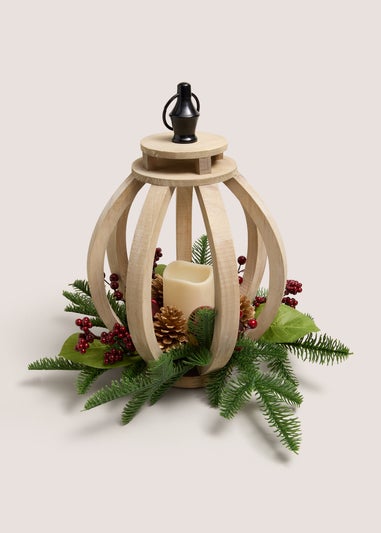 Wooden LED Berry Lantern