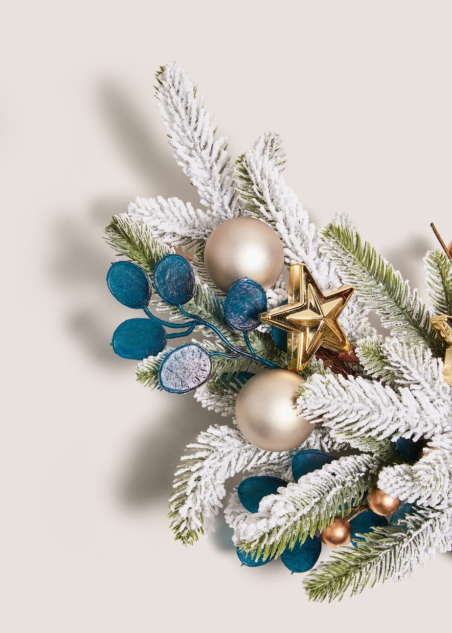 Navy Christmas Half Wreath