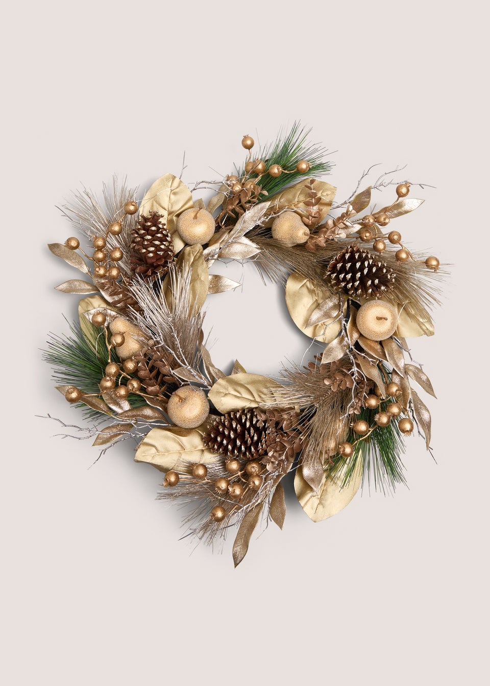 Gold Fruit LED Wreath